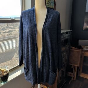 J Jill Women's Size XL Petite Navy Open-Front Cardigan